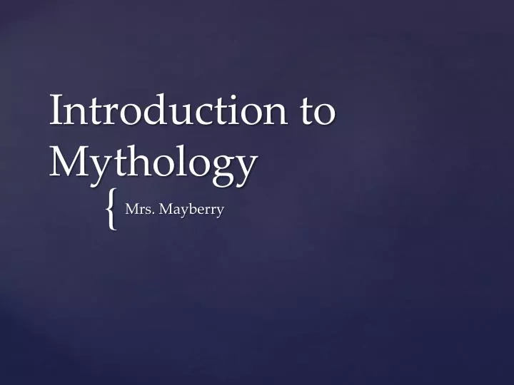 introduction to mythology