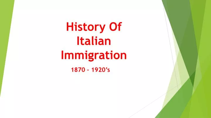history of italian immigration