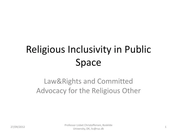 religious inclusivity in public space