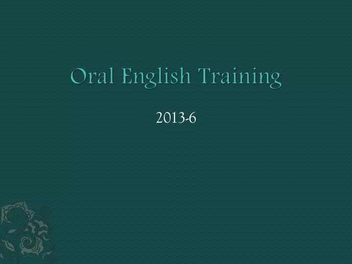 oral english training