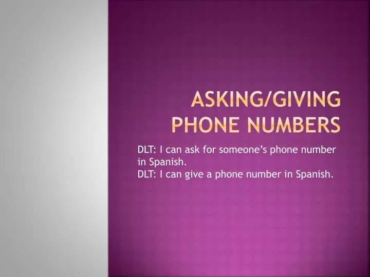 asking giving phone numbers