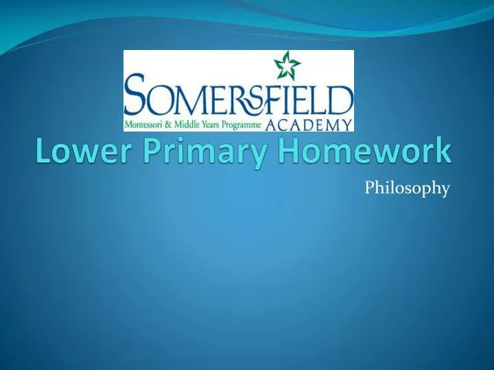 lower primary homework