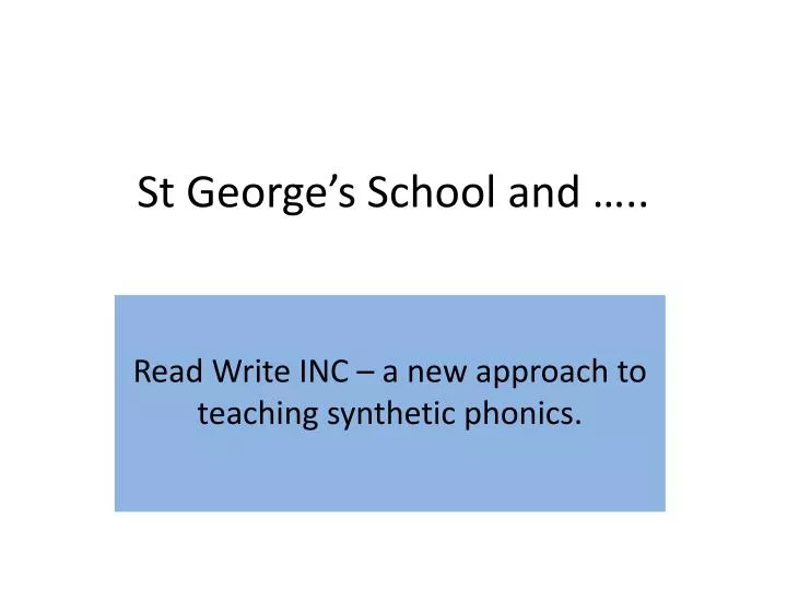 st george s school and