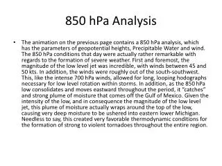 850 hPa Analysis