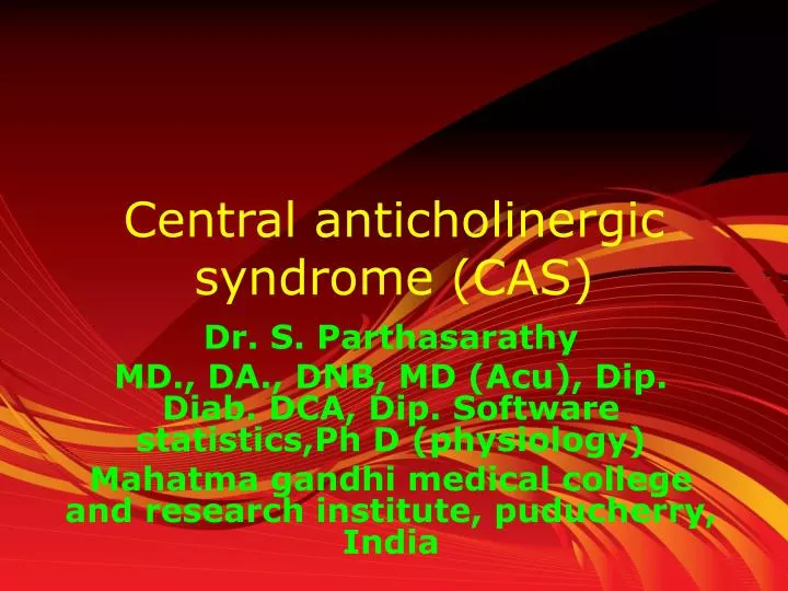 central anticholinergic syndrome cas