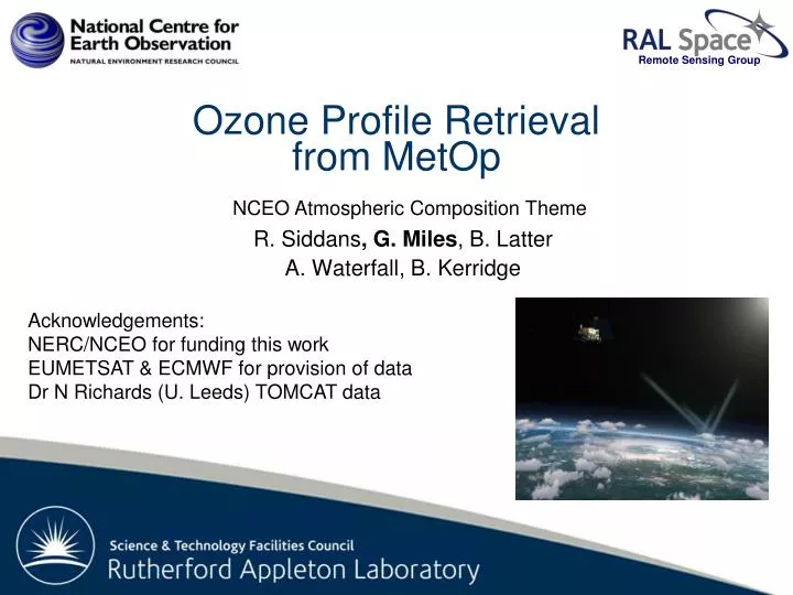 ozone profile retrieval from metop