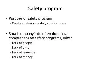 Safety program