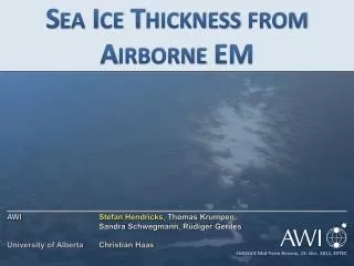 Sea Ice Thickness from Airborne EM