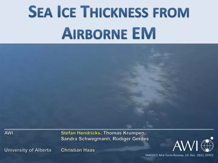 sea ice thickness from airborne em