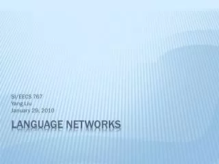 Language networks