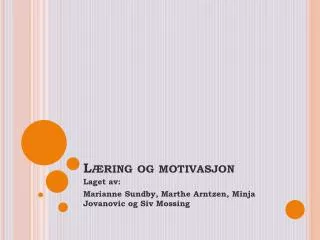l ring og motivasjon