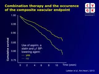 Combination therapy and the occurence of the composite vascular endpoint