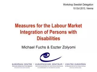 Measures for the Labour Market Integration of Persons with Disabilities