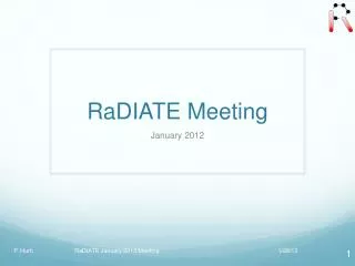 RaDIATE Meeting
