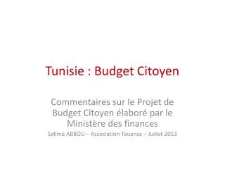 tunisie budget citoyen