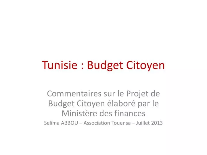 tunisie budget citoyen