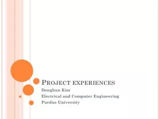 Project experiences