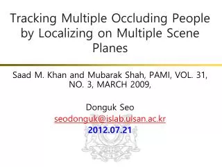 Tracking Multiple Occluding People by Localizing on Multiple Scene Planes