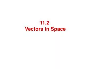 11.2 Vectors in Space