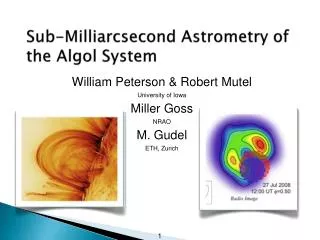 Sub- Milliarcsecond Astrometry of the Algol System