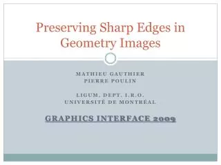 Preserving Sharp Edges in Geometry Images