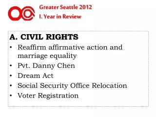 Greater Seattle 2012 I. Year in Review