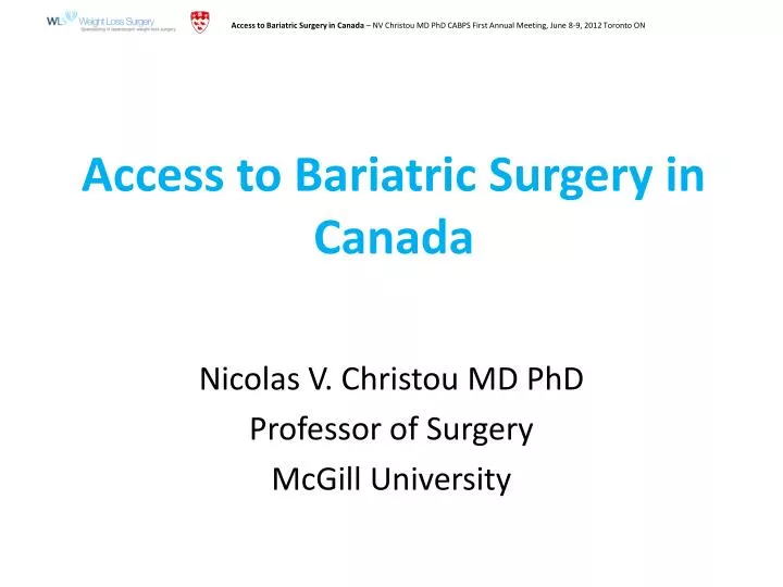 access to bariatric surgery in canada