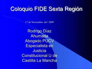 coloquio fide sexta regi n