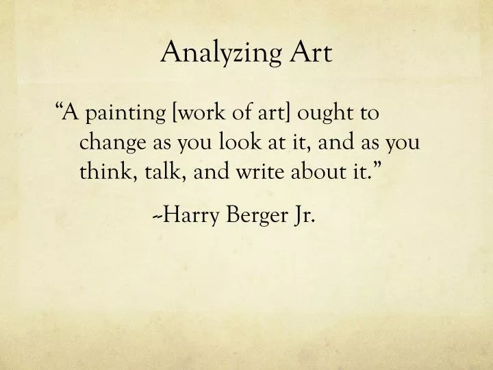analyzing art