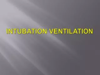 intubation ventilation