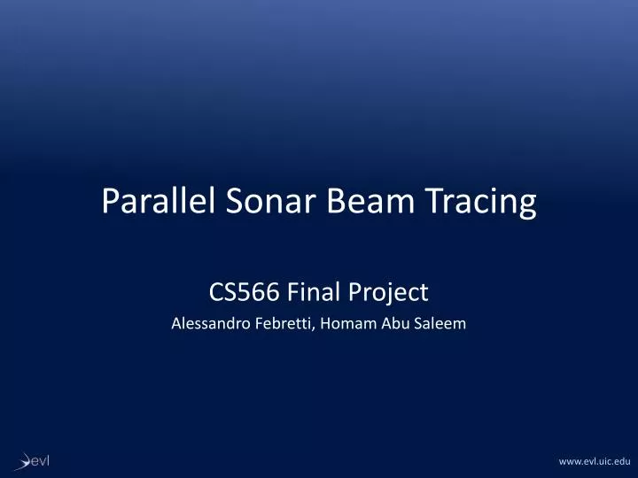 parallel sonar beam tracing