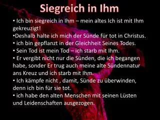 Siegreich in Ihm