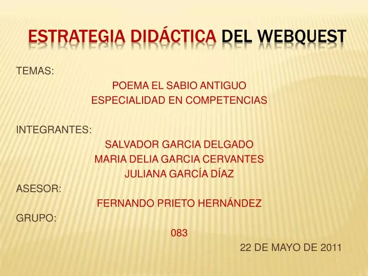 estrategia did ctica del webquest