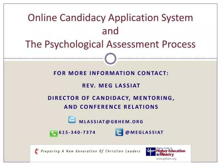 online candidacy application system and the psychological assessment process