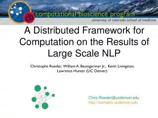 A Distributed Framework for Computation on the Results of Large Scale NLP