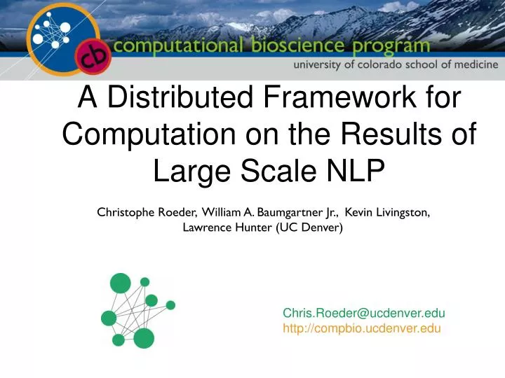 a distributed framework for computation on the results of large scale nlp
