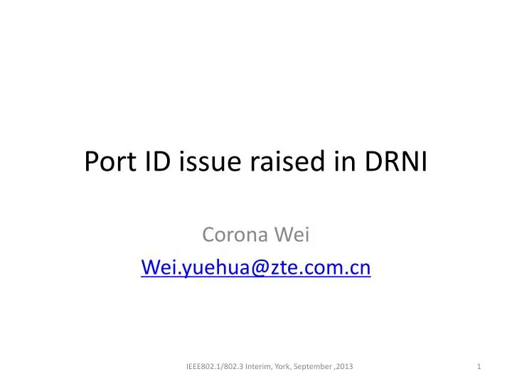 port id issue raised in drni