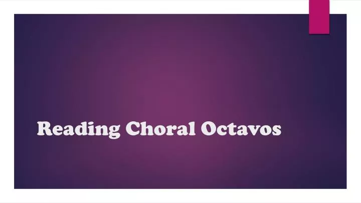 reading choral octavos