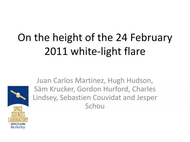 on the height of the 24 february 2011 white light flare