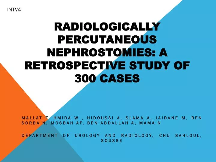 radiologically percutaneous nephrostomies a retrospective study of 300 cases