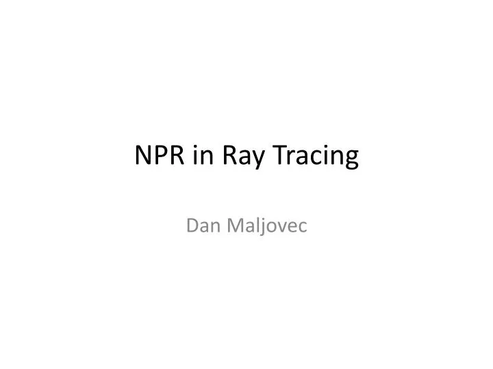npr in ray tracing