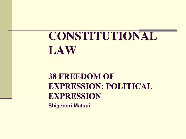 constitutional law 38 freedom of expression political expression