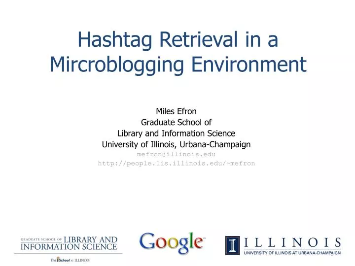 hashtag retrieval in a mircroblogging environment