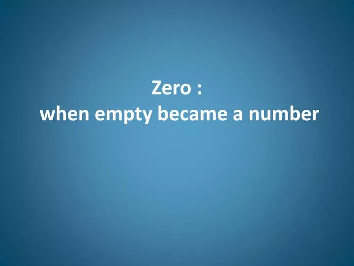 zero when empty became a number