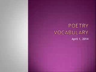 Poetry vocabulary
