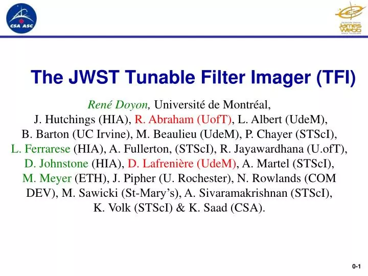 the jwst tunable filter imager tfi