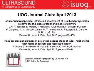 UOG Journal Club: April 2013