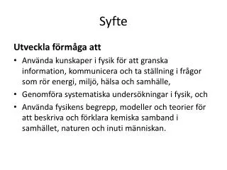 Syfte