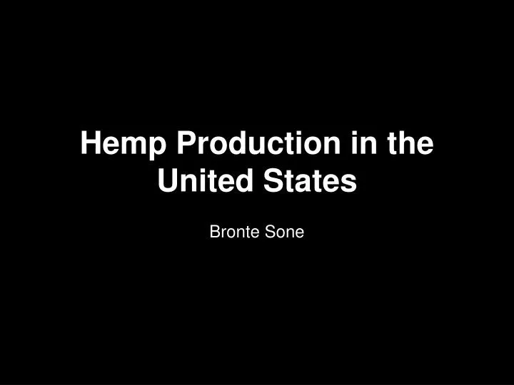 hemp production in the united states