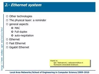 2.- Ethernet system